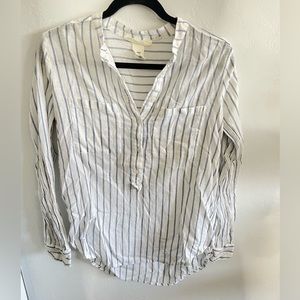 White and Blue Striped top